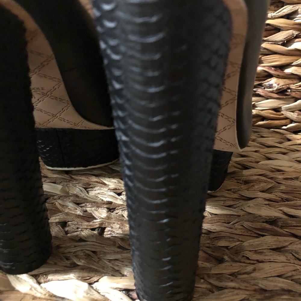 L.A.M.B Peep Toe Black Platform Shoes, $395 - Picture 5 of 7
